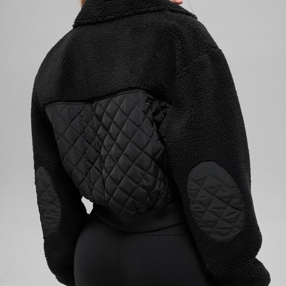 ALO Yoga Jackets & Blazers - Alo Yoga Women's Black Sherpa Edge Bomber Jacket